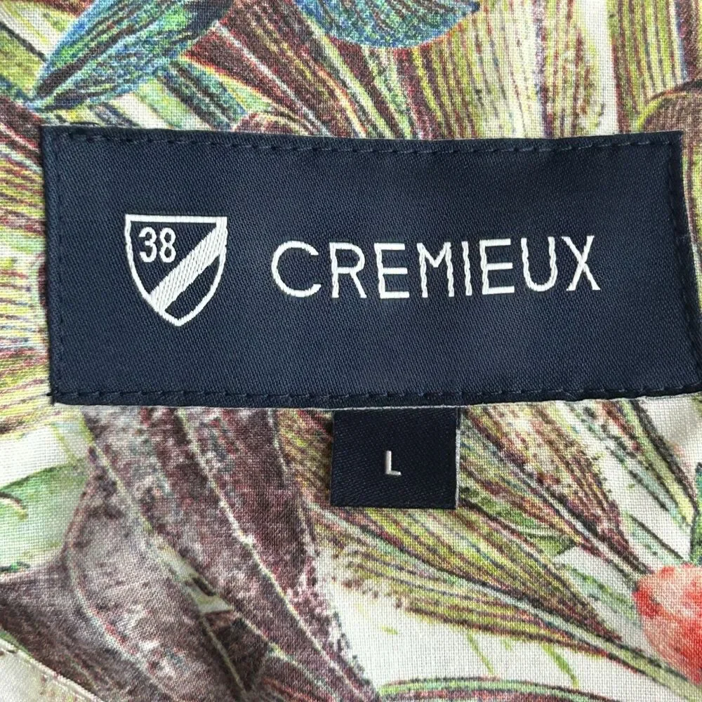 Cremieux Sport Coat Mens L 38 Beige Linen Lightweight Summer Jacket Floral Lined